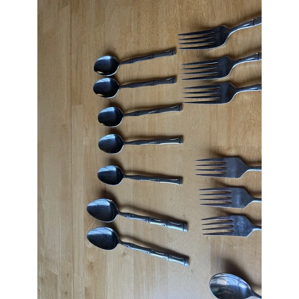 Stanley Roberts Rogers Citadel Bamboo Stainless Flatware 22 Piece Set Korea